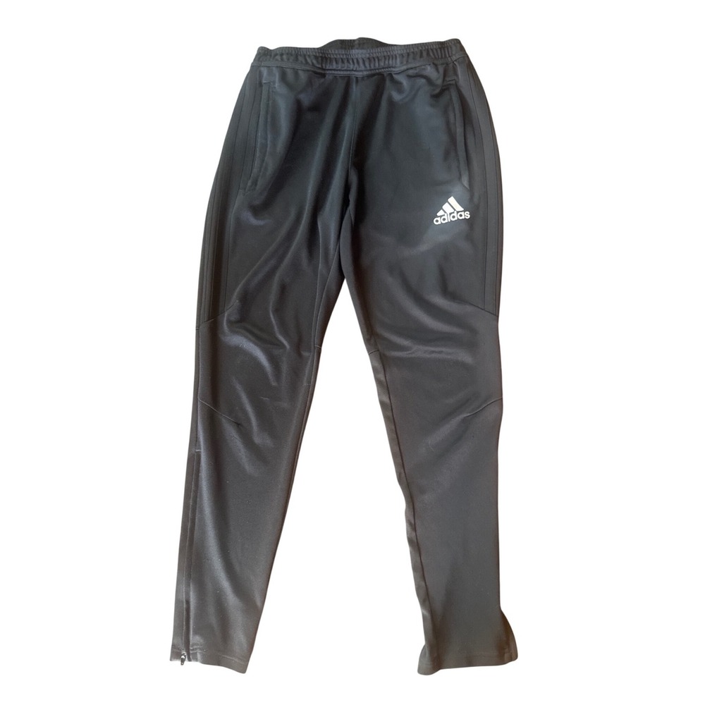 Adidas Tiro Training Pants Mens Medium Black Tapered Ankle Zip Soccer Good